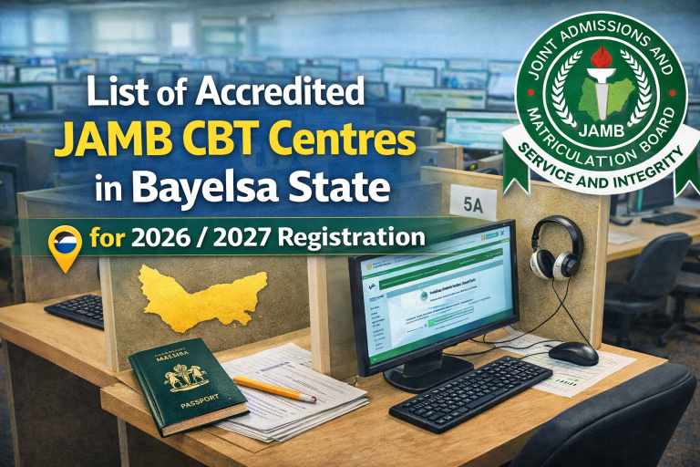 List of Accredited JAMB CBT Centres in Bayelsa State